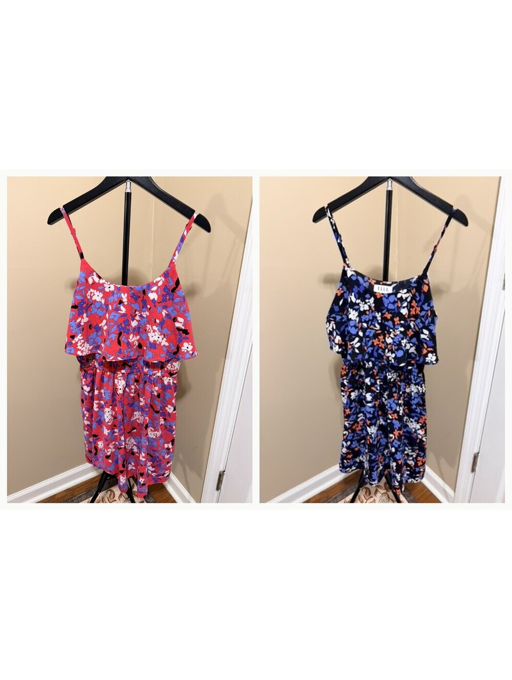 ELLE Floral Ruffle Dress Lot of 2 – Red & Navy Size M